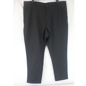 NWT Banana Republic Mens Flat Front Pants Black Zip Pockets 38x29